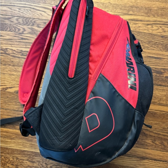 DeMarini Voodoo OG baseball backpack in scarlet red and black. - Picture 9 of 12